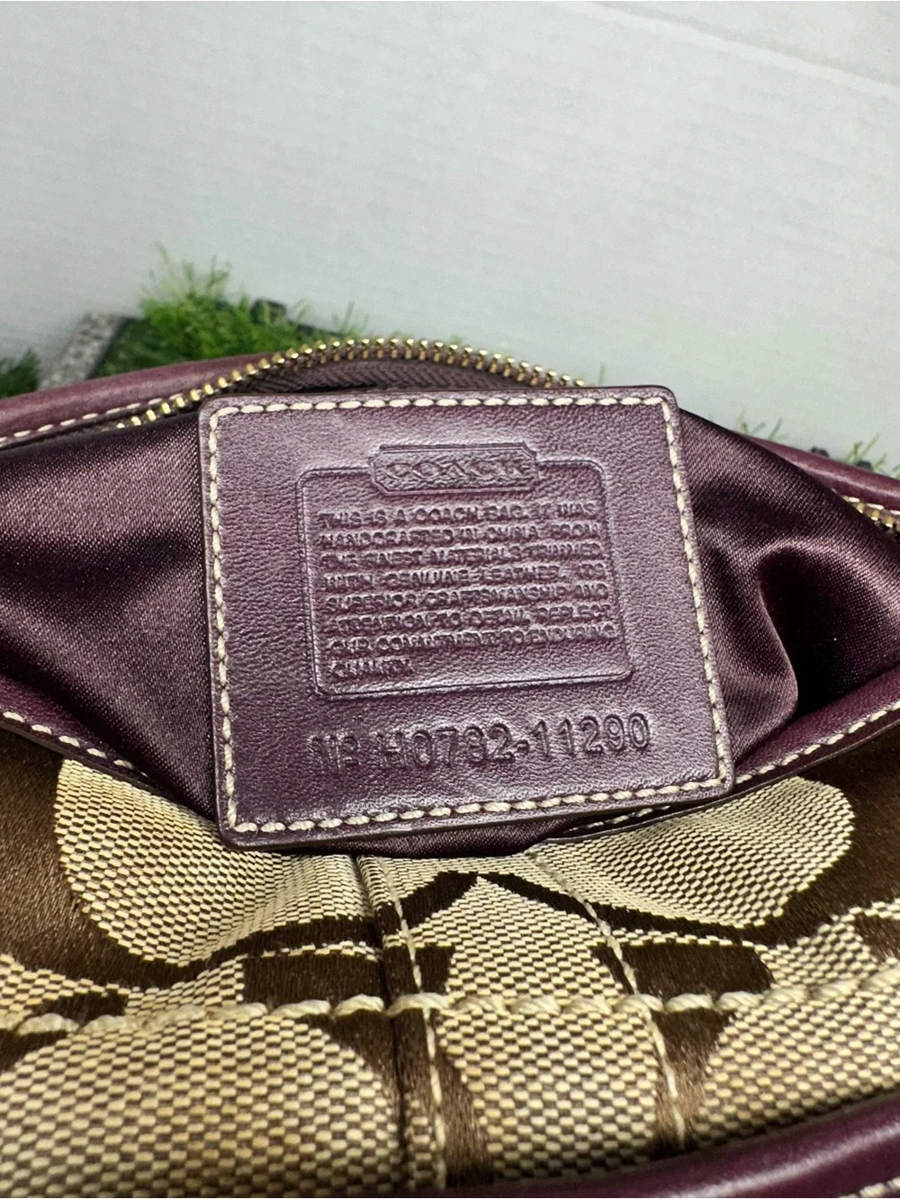 Vintage Y2K 2000s Preppy Coach 11290 Signature C Canvas Hobo Shoulder Bag